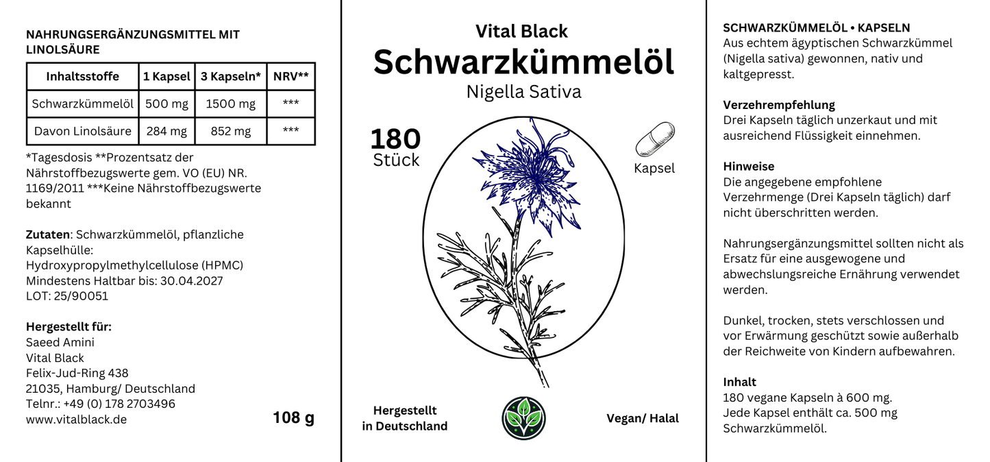 Vital Black | Schwarzkümmelöl